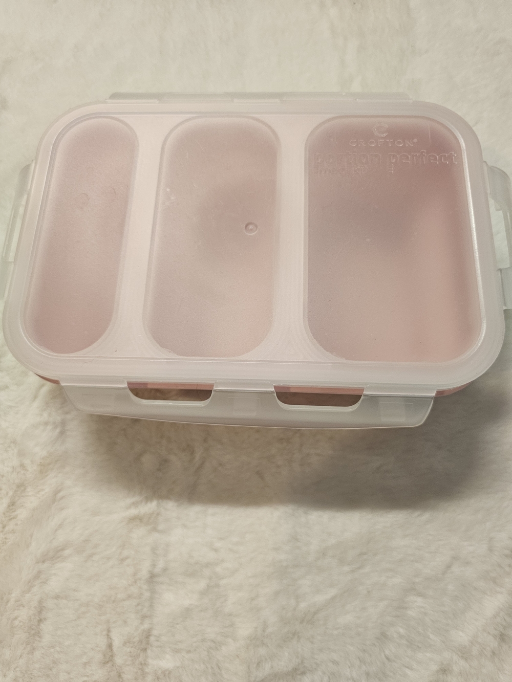 Crofton Pink 3-Compartment Collapsible Food Storage Container 2.5/1.5/1 Cup